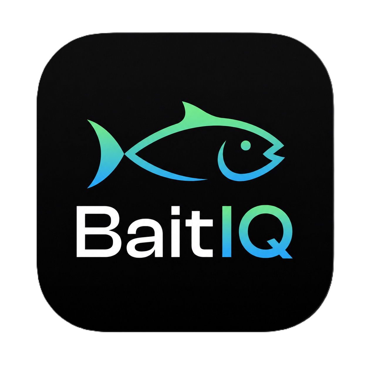 BaitIQ — AI fishing intelligence app icon